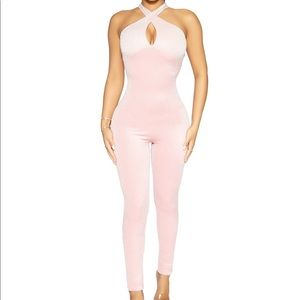 Naked Wardrobe- Glow key Jumpsuit Pink